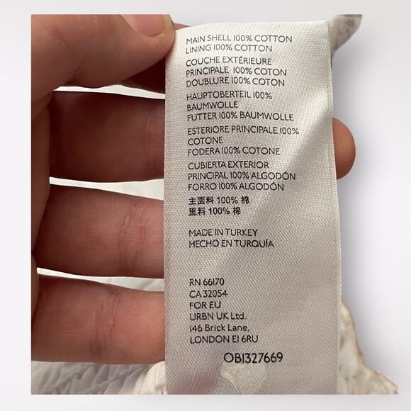 Anthropologie Maeve Cropped Puff Sleeve Blouse Womens XS White Coquette Boho‎ - Picture 8 of 9